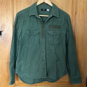 BDG navy green button up